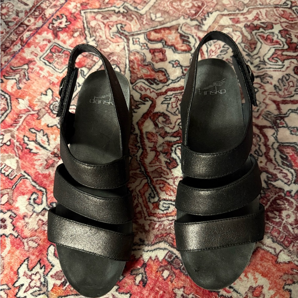Dansko Elegant Black Slingback Sandals